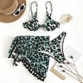 thumbnail image 6 of Ladies Split Swimsuit Comfortable Fashion Printed 3-Piece Knotted Swimming Suit Push Up Wrap Beachwear Gather Bikini Set, 6 of 18
