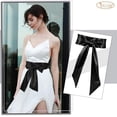 thumbnail image 2 of Women Dress Sash Bridal Belt Wedding Party Bridal Satin Waist Belts for Party Special Occasion 3.7'' Wide, 2 of 7