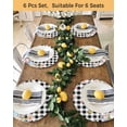 thumbnail image 4 of 15 Inch Round Placemats Set of 6, Easter Non Slip Heat Insulation PP Table Mats, Spring Bunny Feet Flowers Eggs Black Buffalo Plaid Washable Place Mats for Kitchen Dining Party Table Decor, 4 of 7