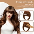 thumbnail image 4 of relayinert Stable Fixation Clip In Bangs Hair Extensions For Party And Dinner Metallic Bangs Hair Clip Lifelike Light Brown, 4 of 6