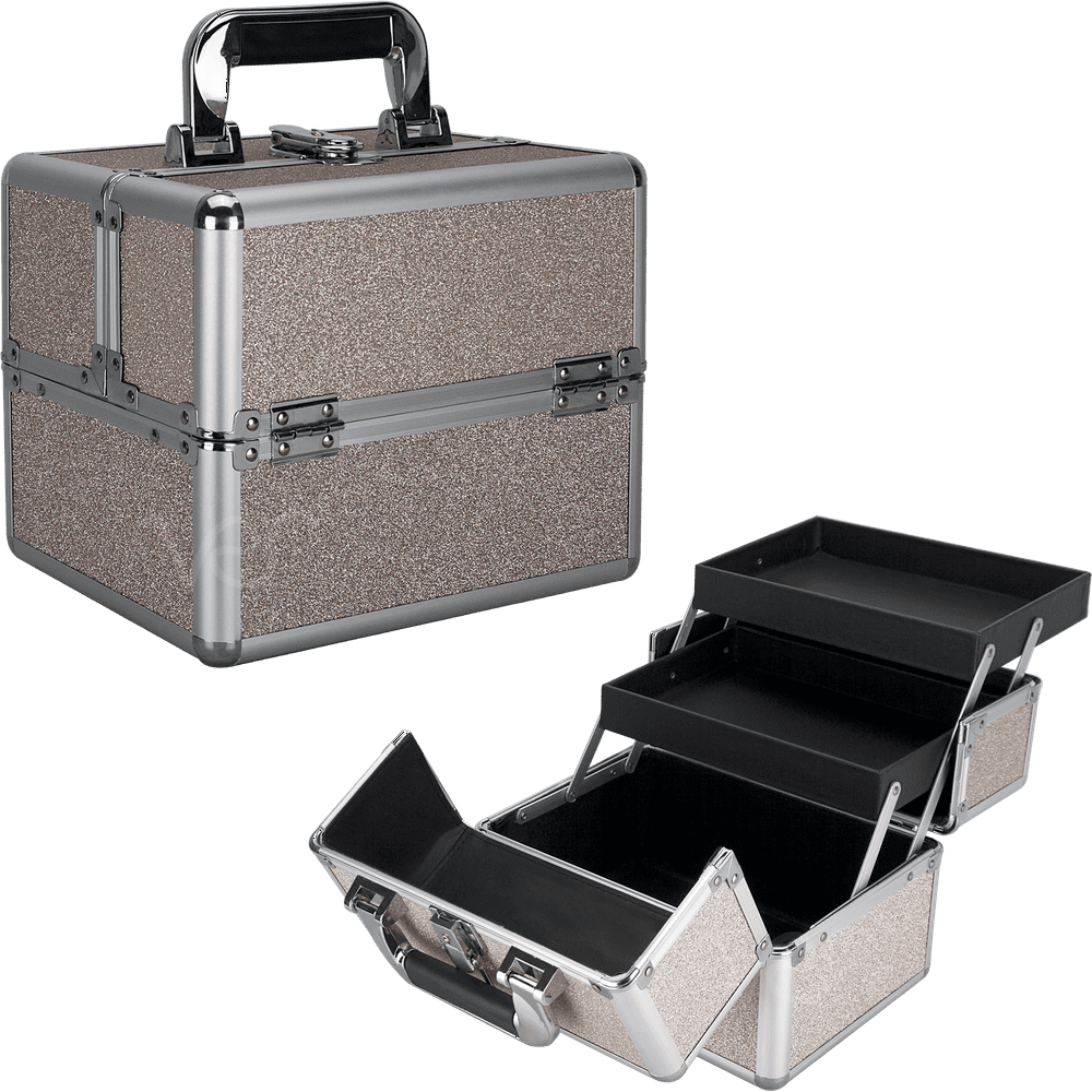 Makeup Case Organizer with 2 Trays and KeylockVK0112GTSB