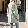 thumbnail image 6 of Smsaxvxz Womens Oversized Jacket Fuzzy Fleece Zip Up Jackets Comfy Soft Long Sleeve Warm Winter Coats Gray S, 6 of 9