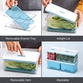 thumbnail image 3 of Lille Home Stackable Produce Saver, Organizer Bins/Storage Containers with Removable Drain Tray, Set of 3, for Refrigerators, Cabinets, Countertops and Pantry, BPA Free (Blue,Set of 3), 3 of 4