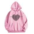 thumbnail image 4 of Ounisa Women's Blouse Casual Heart Print Long Sleeve Pullover Hoodie Sweatshirt Tops, 4 of 4