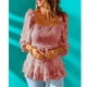 thumbnail image 1 of Camisa de mujer ANGGREK blusa de Verano transpirable Manga 3/4 con volantes, 1 of 6