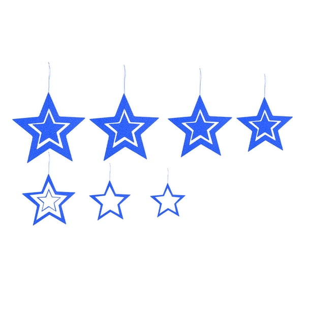 Cateissary 7pcs Decoraciones de estrellas Colgantes de estrellas colgantes huecos Adornos decorativos para el festival de actividades Kits de decoración para fiestas Cielo azul Cateissary HA002208-04