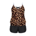 thumbnail image 4 of LYEAA 3 Piece Tankini Swimsuits for Women Colorblock Bathing Suit Tank Tops and Boyshorts Bottom Modest Swimwear, 4 of 8