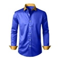 thumbnail image 4 of Mens Shirts Under $10 Mens Satin Dress Shirts Long Sleeve Button Down Silk Shirts Bussiness Casual Work Shirt for Wedding Party Prom, 4 of 7