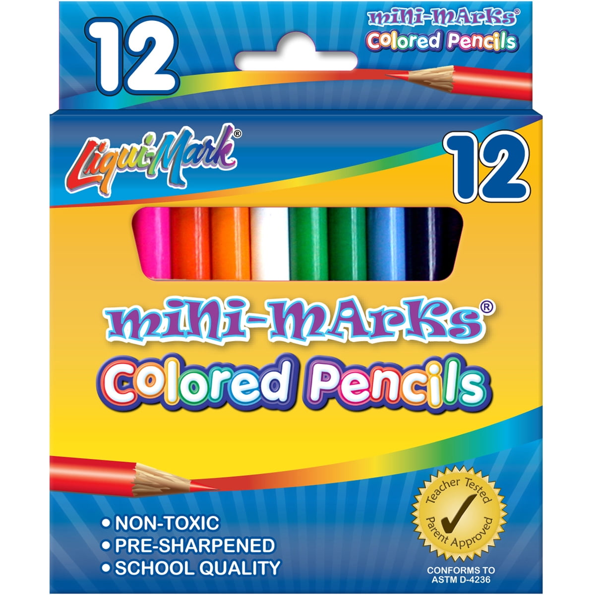 LiquiMark Mini Colored Pencils 12/Pkg