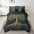 thumbnail image 2 of Castle Fairy Tree Of Life 7-Piece Twin Bedding Sets,Bohemian Theme Bedding Comforter Set,Abstract Vintage Breathable Sheet Sets,Breathable Boho Home Decor,Reversible, 2 of 8