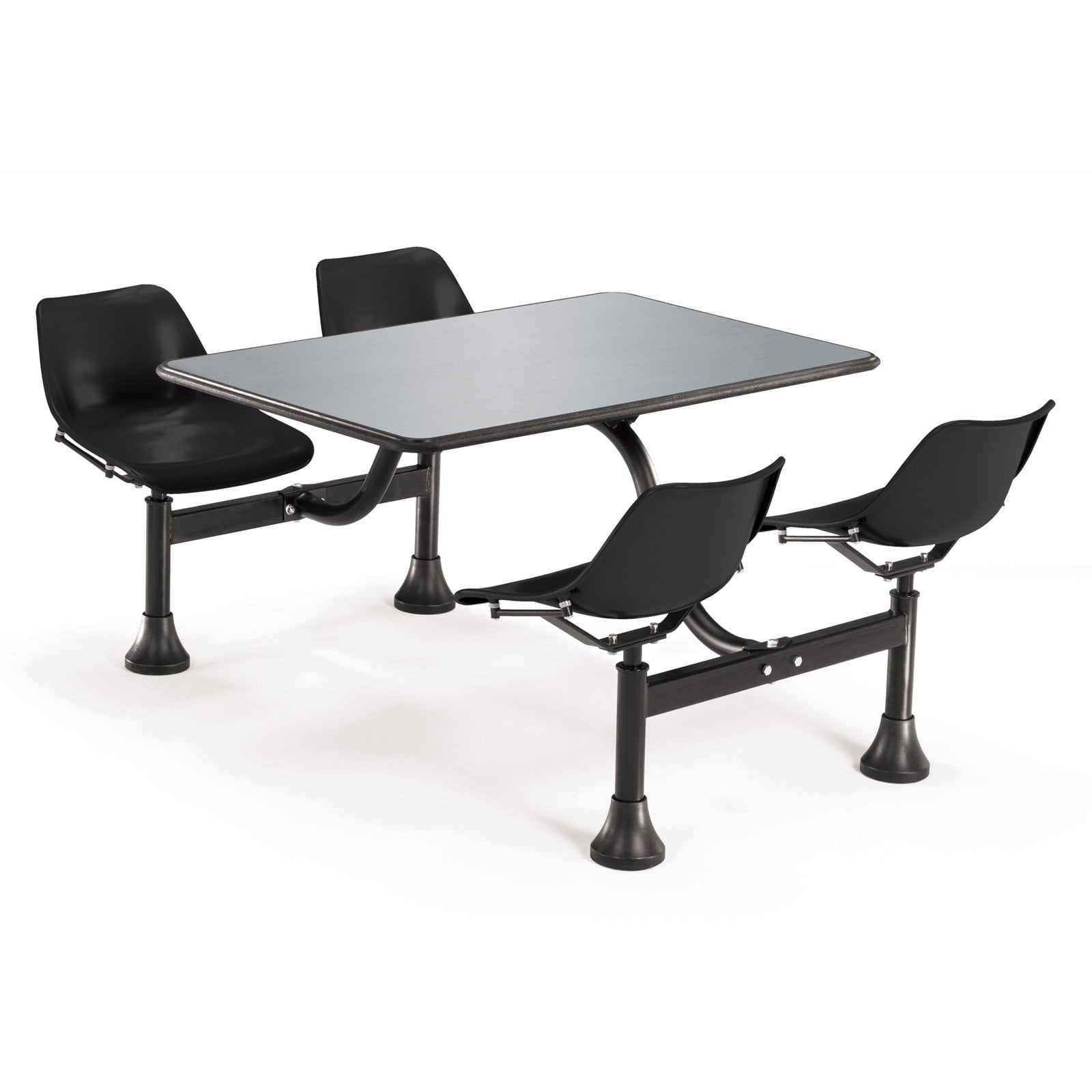 OFM Model 1005 Cluster Seating Table with 30" Stainless Steel Top and Maroon Seats