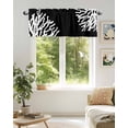 thumbnail image 6 of Rod Pocket Window Valances White Ocean Coral on Black Short Kitchen Curtains Abstract Marine Life Window Treatment Drapes for Bedroom Bathroom Living Room 42x18In,1 Panel, 6 of 7