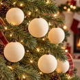 thumbnail image 2 of My Texas House 10-Count Cream Velvet-Feel Ball Christmas Ornaments, 4.5", 2 of 4