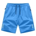 thumbnail image 5 of COMVALUE Men's Athletic Running Shorts Gym Workout 7"/9"/5" Quick Dry Lightweight Sports Basketball Tennis 3 Zipper Pockets Sky Blue for Size L, 5 of 5
