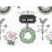 Pack of 1, Farmhouse Charm 24" x 85' Gift Wrap Cutter Box For Feminine, Birthday, Mother's Day