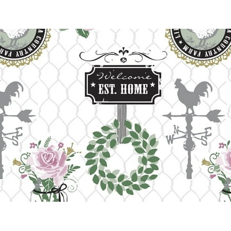 Pack of 1, Farmhouse Charm 24" x 85' Gift Wrap Cutter Box For Feminine, Birthday, Mother's Day