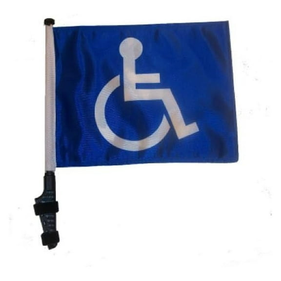Handicap Golf Cart Flag with EZ On & Off Bracket Blue, Black, Grey