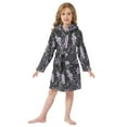 thumbnail image 6 of FORMRS Niños Bathrobe Unisex Hooded Robe Soft Plush Pajamas Sleepwear, Size 7-9T, Light Purple Flowers, 6 of 7