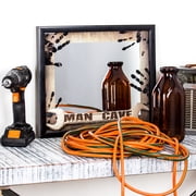 American Art Decor Man Cave Framed Printed Accent Mirror for Man Cave, Bar, Garage (13 H x 15 L)
