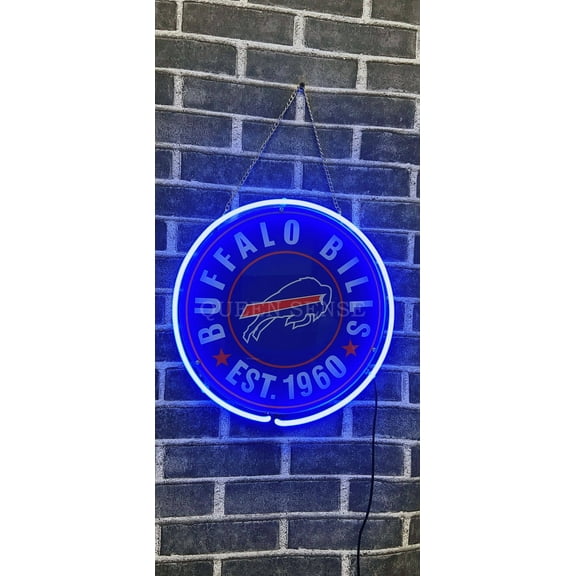 Queen Sense 12" For Buffalos Sports Team Bills Team Est.1960 Neon Sign Acrylic Man Cave Handmade Neon Light 114BBTL1960BA2