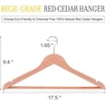 thumbnail image 7 of American Red Cedar Wooden Hangers 30 Pack, Clothes Hangers for Closet, Wood Suit Hangers with Smooth Cut Notches, 360°Flexible Hook, Non-Slip Pants Bar(Natural), 7 of 7