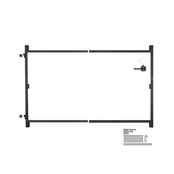 VEVOR Gate Building Kit Fits 40 to 72 in Wide Openings 4 to 5 ft High Fence Black