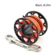 thumbnail image 2 of Mantenga el carrete de buceo Reel Portátil Color sólido Poliéster Reeles Pesca de Freeado Accesorios bajo el agua con gancho de doble extremo Negro 15m Speravity  OD003289-02, 2 of 7