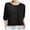 Black, variant on Uaswgudfs Women's 2025 Summer Ice Silk Blouse-Tee - Relaxed 3/4 Sleeve Casual Top with Breathable Comfort & Resort-Ready Style
