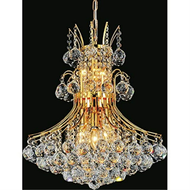 CWI Lighting Princess Lustre à 10 Lumières en Duvet avec Fini Doré