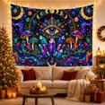 thumbnail image 3 of All-Seeing Eye Stained Glass Art in Cosmic Night Sky, Mystical Fantasy for Art Lovers, Celestial Decor, Halloween Gift, Tapestry Wall Hanging for Bedroom and Living Room, 3 of 7