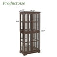 thumbnail image 2 of MDQMD Drak Cherry Tall Storage Curio Cabinet with 4 Adjustable Glass Shelves and Led Light, Wooden Display Storage Cabinet with Glass Doors for Living Room, 2 of 9