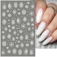 thumbnail image 4 of Calcomanías 3D de copos de nieve para decoración de uñas, diseños navideños blancos, pegatinas autoadhesivas, láminas de Gel de invierno para Año Nuevo, decoraciones LAF895, 4 of 4