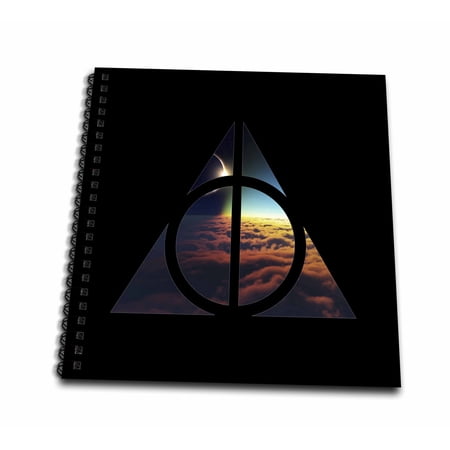 3dRose MOON OVER CLOUDS DEATHLY HALLOWS Drawing Book 8 x 8 inch