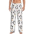 thumbnail image 2 of Picia Colorful Hearts Penguin Mens Soft Woven Cotton Elastic Waistband Sleep Pajama Pant Lounge Sleep Pant With Pockets And Drawstring-XX-Large, 2 of 9