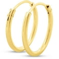 thumbnail image 3 of SuperJeweler 14MM Endless Hoop Earrings in 14 Karat Yellow Gold Over Sterling Silver for Women, 3 of 6