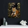 thumbnail image 4 of COMIO  Jungle Animal Canvas Wall Art Tiger Lion Leopard with Gold Leaves Painting Pictures African Theme Prints Artwork for Living Room Dressing Room Bathroom Decor Ready to Hang, 4 of 4