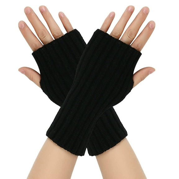 TELOLY Fingerless Gloves Gentle on Wrists Fingerless Gloves Men Elegant Look Hand Warming Gloves Fingers Exposed Black