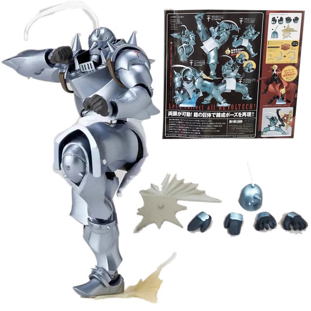 Revoltech 116 Edward Elric Figure Fullmetal Alchemist Figure 117 Alphonse Elric Action Figures Collection Model Toy heqiyong LED