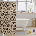 thumbnail image 3 of Manfei Cartoon Cute Bow Shower Curtain 72Wx72L,Brown Leopard Print Bathroom Curtain, 3 of 5
