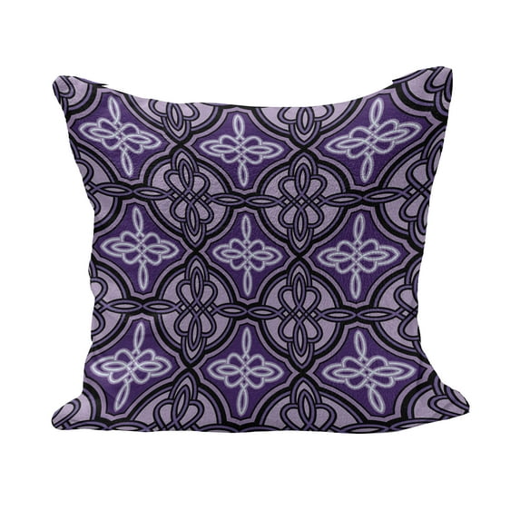 Celtic Fluffy Throw Pillow Cushion Cover, Unique Celtic Knot with Swirling and Twisted Line Details Print, Decorative Square Accent Pillow Case, 18" x 18", Violet Lilac, by Ambesonne