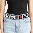 thumbnail image 5 of Buckle-Down Belt, Seatbelt Buckle Belt, I Heart Anime Bold Black White Red, 34 to 52 Inches, 5 of 9