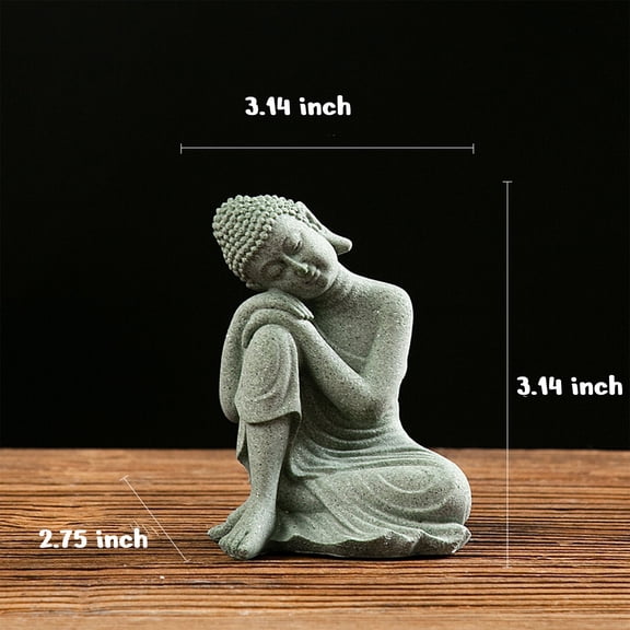 Mini Meditating Buddha Statue Sitting Buddha Stone Zen Figurine,Outdoor Indoor Ornament Shakyamuni Buddha Statue