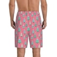 thumbnail image 2 of Balery Pastel Christmas Trees on Pink Men's Cotton Knit Pajama Shorts Waistband & Pockets,Short Pajama Pants-XX-Large, 2 of 8