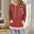 thumbnail image 2 of Nxznwn Hoodies for Women Lightweight Long Sleeve Pullover Sweatshirt Loose Fit Color Block Tunic Tops with Pockets, 2 of 6