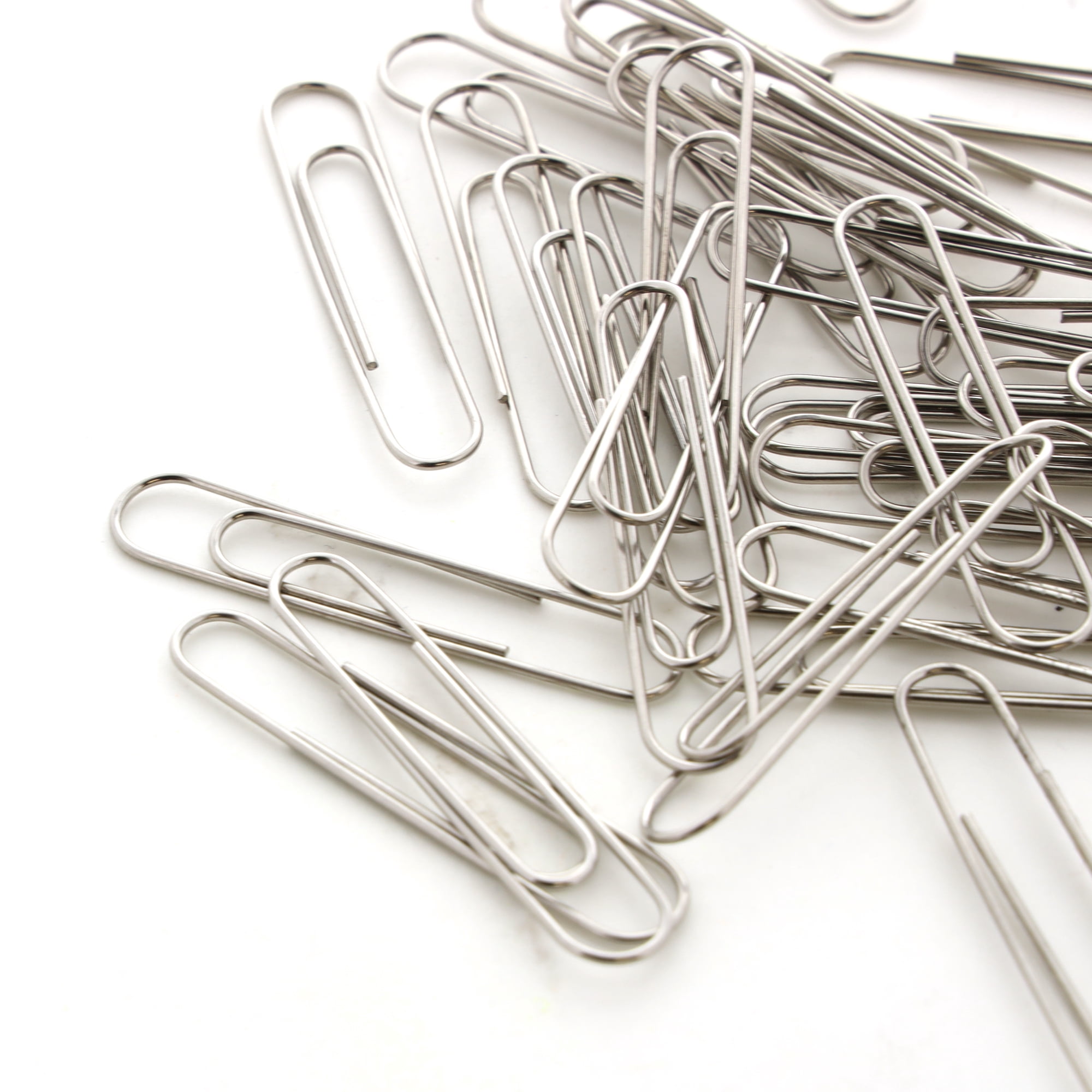 BAZIC Paper Clips Jumbo 50mm, Silver Color Paper Clip (100/Pack), 24-Packs
