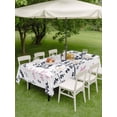 thumbnail image 4 of Outdoor Tablecloth with Umbrella Hole for Patio/Picnic/Party/Camping, Grey Pink Botanical Waterproof Table Cloth Rectangle Table Cover Washable, Watercolor Spring Floral Summer Leaf (60"x 84"), 4 of 8