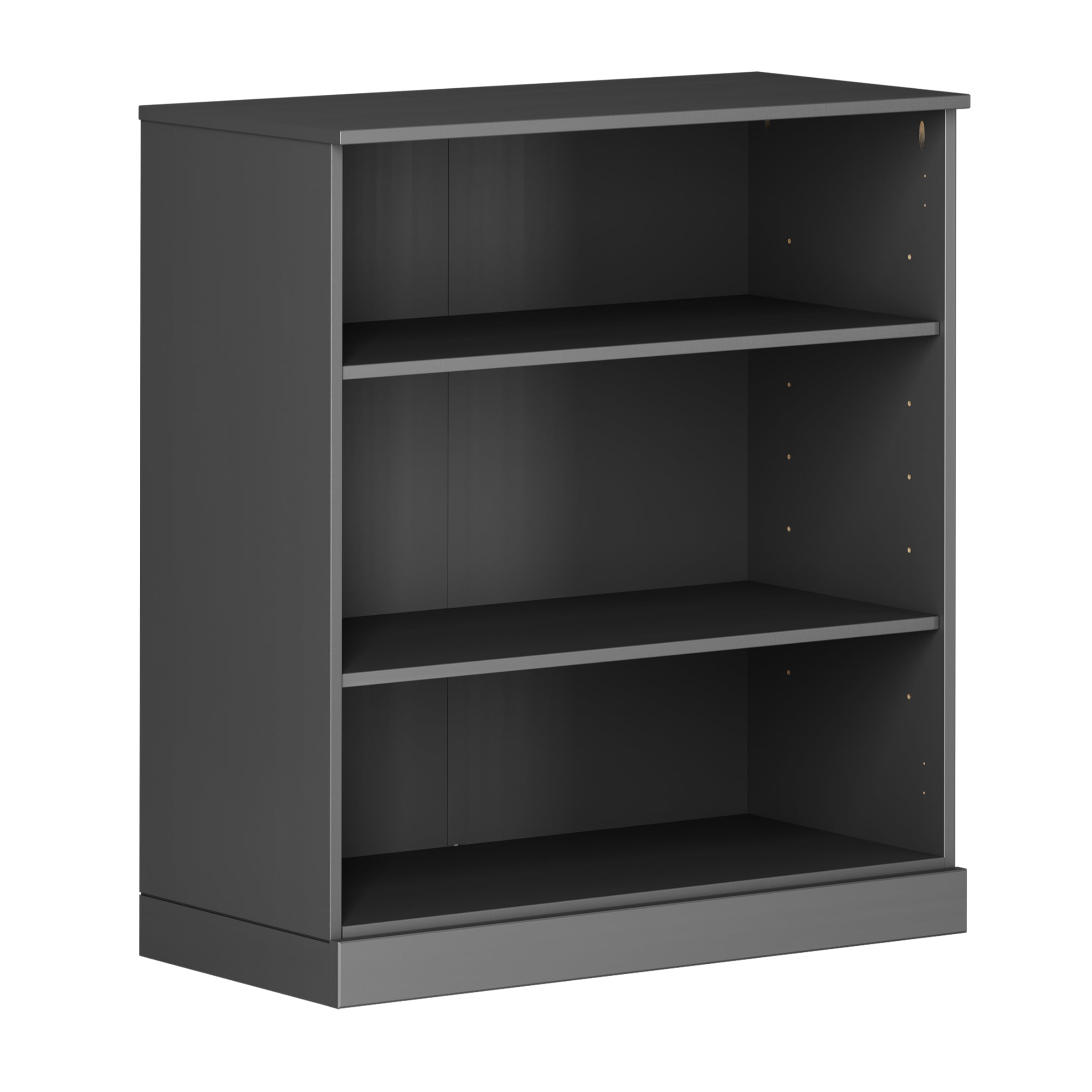 Palace Imports 100% Solid Wood 3-shelf Bookcase with Adjustable Shelves, Gray