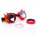thumbnail image 2 of C.F.GOGGLE Rivet Kaleidoscope Rave Rainbow Crystal Lenses Steampunk Goggles, Black/ Copper/ Brass, 2 of 3