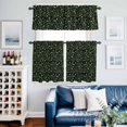 thumbnail image 2 of Dark Green Leaves Kitchen Curtains Sets for Windows 24 Inch Length, Pastoral Farmhouse Botanical Plant Rod Pocket Window Treatments Tier Curtains and Valances Set for Bedroom/Bathroom, 2 of 8