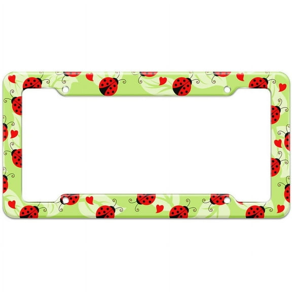 Ladybug Lady Bug Pattern License Plate Frame